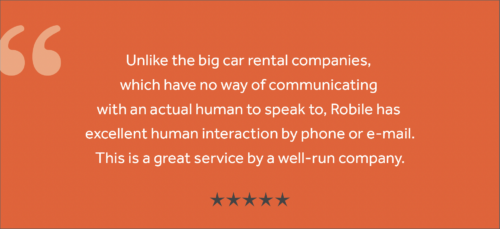 Positive review left from a custom on Robile. This is great service by a well-run company